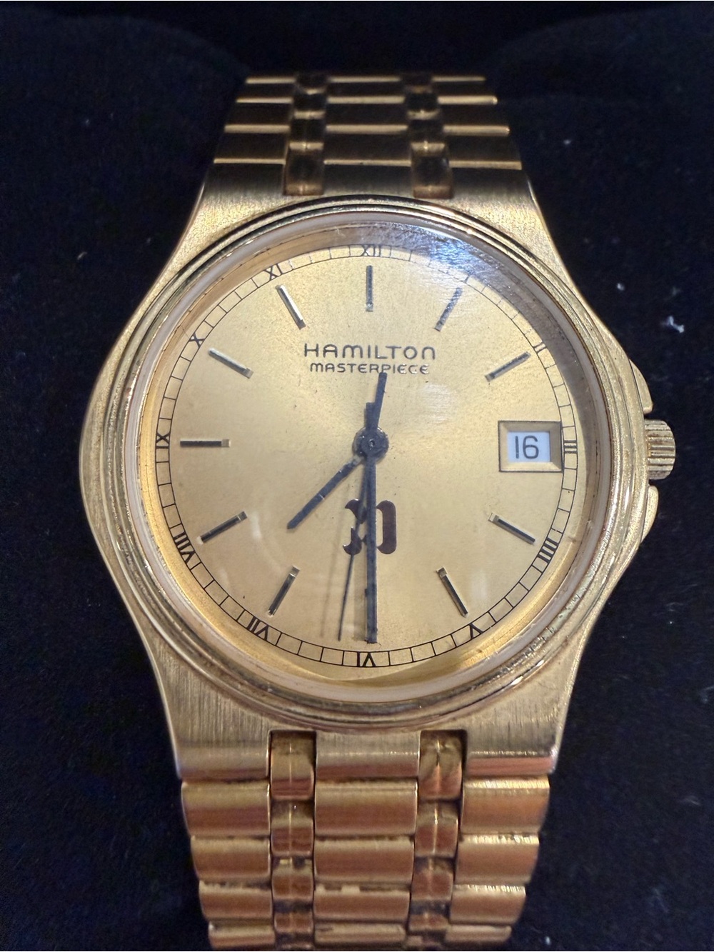 Hamilton Gold-Tone Masterpiece Men's Watch with Date Window